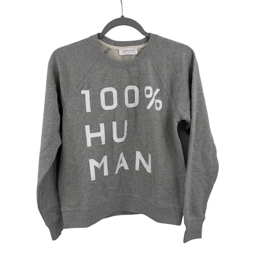 Everlane 100% Human Crewneck Sweatshirt in heather gray Size S NWOT